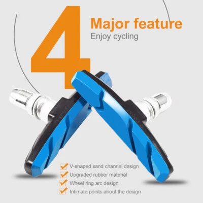 $7.49 • Buy 1 Pair Brake Pads Road Mountain MTB Bike V-Brake Block Shoes 70mm Hex Nut Shims