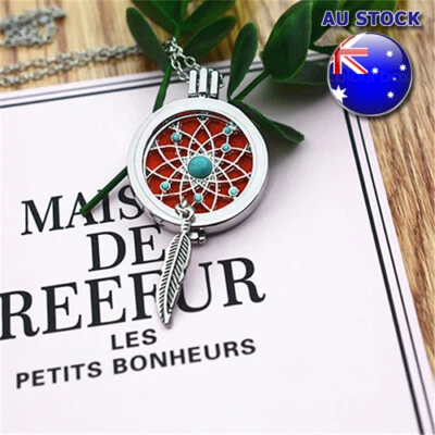 $9.89 • Buy Perfume Fragrance Diffuser Essential Oil Aromatherapy Locket Pendant Necklace