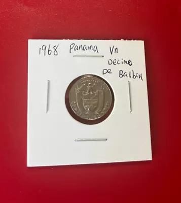 1968 Panama Vn Decimo De Balboa - Nice Collector Grade World Coin !!!  • $4.95