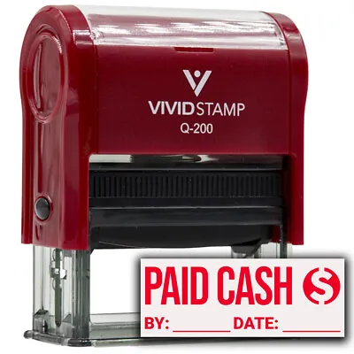$9.99 • Buy Paid Cash With Date Line (Dollar Sign) Self Inking Rubber Stamp