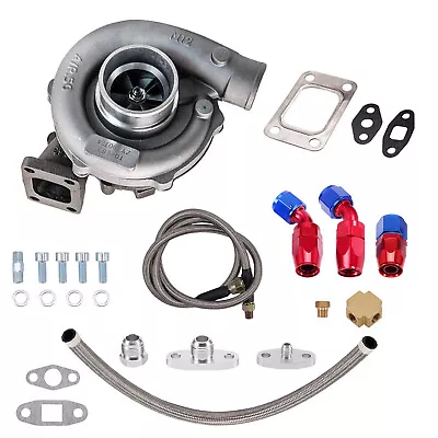 T3T4 T04E Turbo A/R. 63 & Oil Line Kit Fit For Nissan Patrol Safari Y60 Y61 TD42 • $257.47