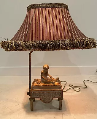 Rare Beautiful Vintage Frederick Cooper Child & Cat Figurine Accent Table Lamp • $275