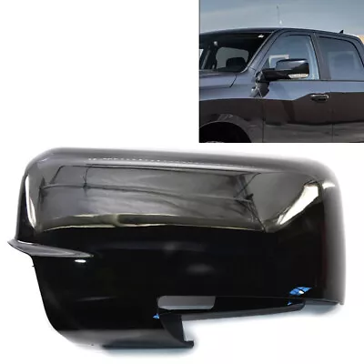 Gloss Black Mirror Covers W/ Bottom Turn Signal Cutout For Dodge Ram 1500 13-18 • $55.25