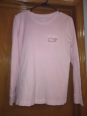 Boys Vineyard Vines Shirt Youth Small Long Sleeve Casual Crew Neck Pink Pocket • $10