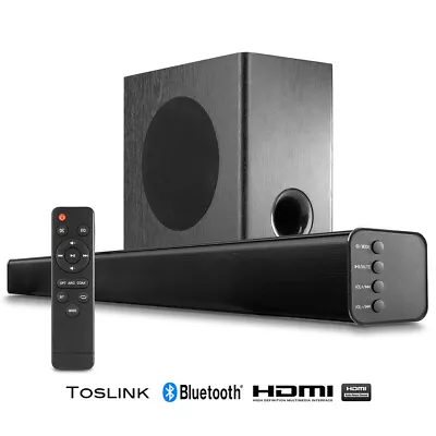Bluetooth Sound Bar With Wireless Subwoofer TV HDMI ARC Optical - Audizio SB90 • £115