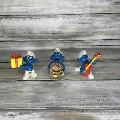 Mcdonalds Happy Meal Toy - Smurfs -peyo 1996-97 Vintage Retro - Set Of 3 Figures • £7.95