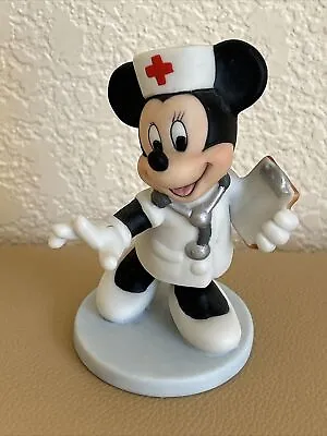 Disney Vintage Minnie Mouse As Nurse Minnie Porcelain Ceramic Figurine 4 “ Tall • $20