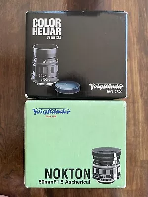 Voigtlander 50mm Nokton 75mm Heliar LTM M39 Lens Empty Box Boxes Clean • $40