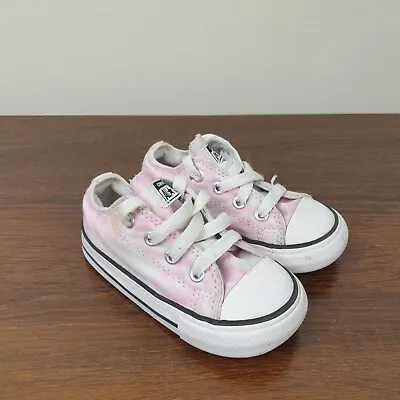 Converse All Star Baby Trainers Size 6 Pink Tie Dye Infant Sneakers EU 22 • £9.99