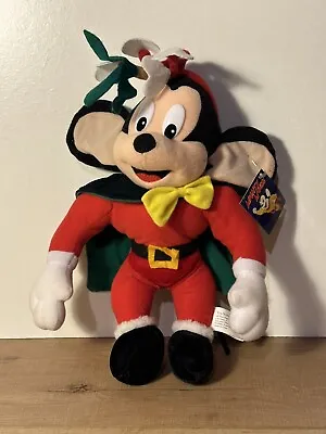 Vintage RARE Terrytoons Christmas MIGHTY MOUSE Plush - Mistletoe Toe Green Cape • $30