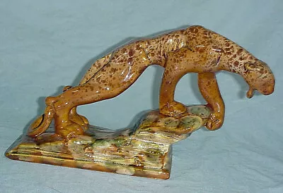 13.5  Haeger Pottery Crouching Panther Tiger Cat Royal Hickman MCM Figure V.FINE • $104.99