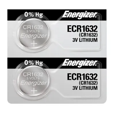 2 PACK FRESH ENERGIZER CR1632 ECR1632 1632 3V Lithium Coin Battery Expire 2031 • $2.99