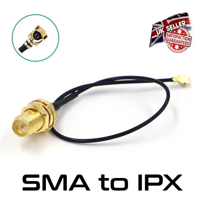 £3.95 • Buy SMA Female RP Plug - IPX U.FL UFL IPEX Pigtail RF Cable Antenna WiFi Mini *UK*