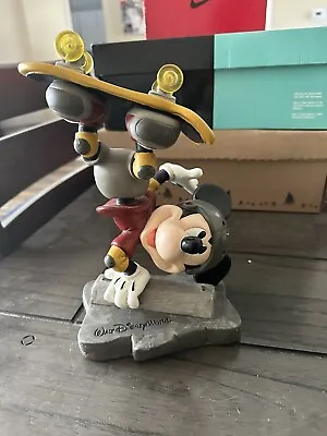 Walt Disney World MICKEY MOUSE Skateboarding Bobble Statue Big Heavy Figure • $97