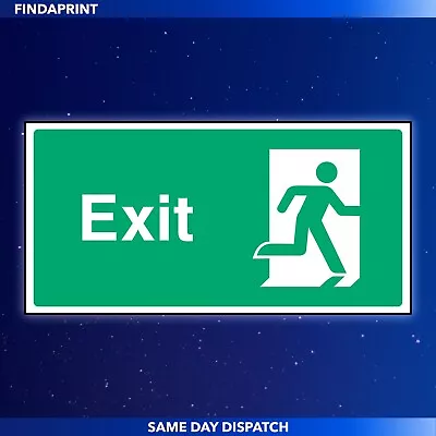 £0.99 • Buy Exit Here Sign - Emergency Exit Sticker - ALL SIZES & MATERIALS - EMER0033