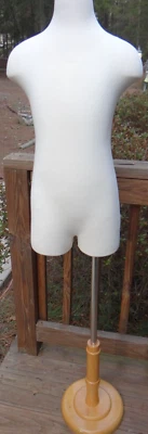 $48 • Buy Child Mannequin Dress Form, Display Wood Round Base 1F-11C7T Off White Jersey
