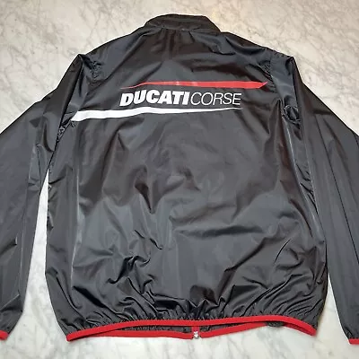 Ducati Corse Jacket Packable Large Hooded Black Great Condition  • $35