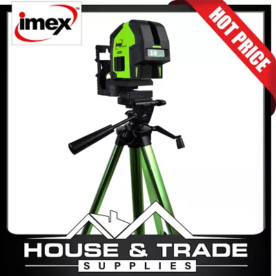 Imex Crossline Plumb Spot Laser GREEN BEAM Self Levelling Inc Tripod LX22GS • $529