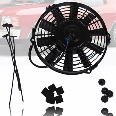 9 Inch Electric Radiator Cooling Fan Reversible Straight Blade 12V Black • $54.88