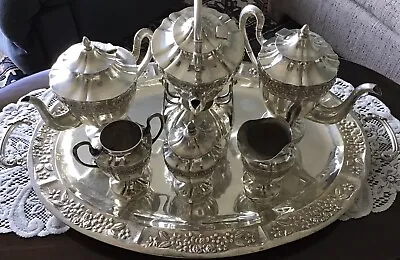 Stunning Sterling Silver Tea Set Solid Tray Maciel Mexico City 297 Ozt. Vintage • $9995