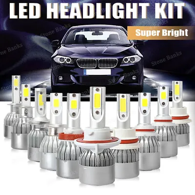 9005/9006/H11/H13/9007/H1/H3/H4/H7/5202 LED Headlight 6000K Bulb Kit Hi/Low Beam • $11.41