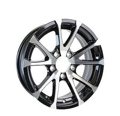 Aluminum Trailer Wheel 12X4 12 Inch Rim Black And Machined 5 Lug LZAV24545BM • $63.97