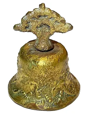 Vintage Solid Brass Hand Bell  3” Tall  Thick Gauge 7.2oz • $9.99