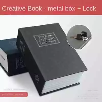 Book Safe Lock Box  Vault Metal Fire Proof Secret Money Hidden Gun Cash With Key • $18.50