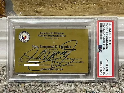 $999.88 • Buy Rare! Manny Pacquiao Signed Auto Congress Business Card Psa Slabbed Proof