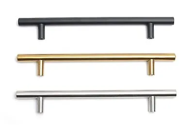 Brushed T BAR KITCHEN DOOR HANDLE CABINET DOOR CUPBOARD DRAWER FURNITURE PULL UK • £2.99