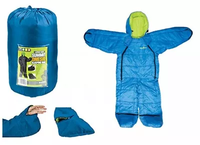 Child Kids 2 Season Featherlight Sleeping Bag Body Suit Blue Camping Summit Camp • £29.95