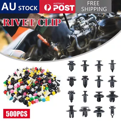 500Pcs Car Trim Body Fastener Rivet Retainer Door Panel Bumper Plastic Clips Kit • $13.79