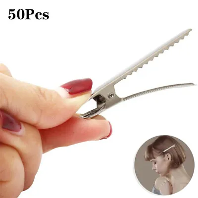 £3.85 • Buy 50 X Crocodile Hair Clips 40mm Prong Teeth DIY Non-slip Hair Barrette Lady Girls