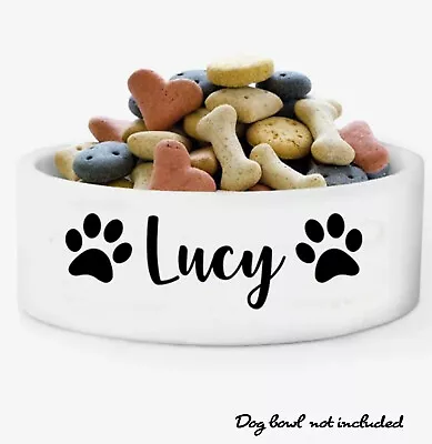 Personalised Pet Name Vinyl Stickers Decals For Dog Bowl Puppy Toy Box • £2.30