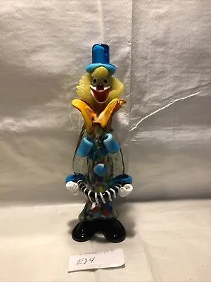 Vintage PMG MURANO ART GLASS Clown Figurine Italy VETRERIA PITAU Colorful • $50
