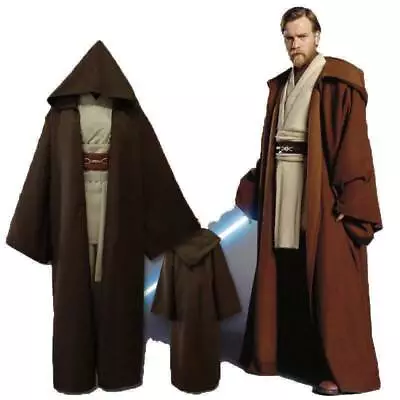 'Adult Robe Cloak Coat Star Wars Obi-Wan Kenobi Jedi Knight Cape Cosplay Costume • $25.99