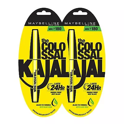 Maybelline New York Colossal Kajal Black 0.35g (Pack Of 2) Free Shipping • $14