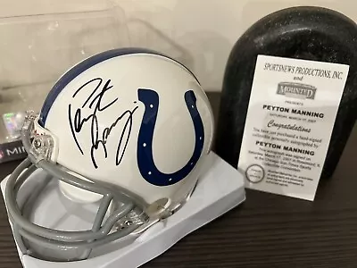 Peyton Manning Signed Auto Mini Helmet Mounted Memories Coa Mint Condition! • $399