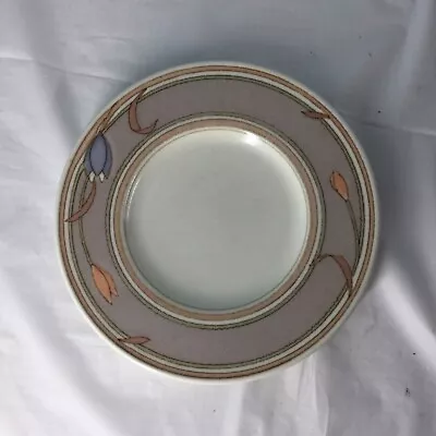 Mikasa Intaglio Meadow Sun Saucer For Flat Cup CAC02 Taupe Pastel Tulips 6.5  • $4