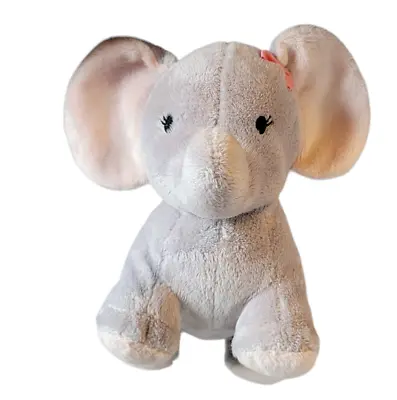 Just One You Musical Waggy Wind Up Gray Elephant Stuffed Plush Baby Toy Pink Bow • $29.99