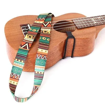 $4.13 • Buy Ethnic Ukulele Strap Durable Adjustable Printing Ribbon Clip-on Guitar Belt~