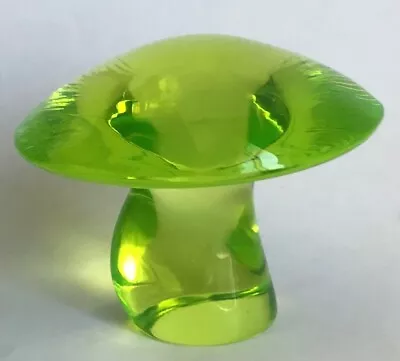 Viking Glass Mushroom 2.25 Inch Lime Green Mushroom • $175