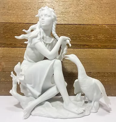 AK Kaiser  Girl With Goose  White Bisque Porcelain Figurine By G. Bochmann • $125