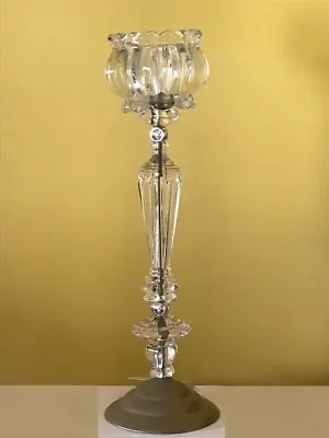 $20 • Buy 1 Crystal Flower Candelabra Candle Holder Table Decor Centerpiece 