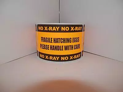 250 FRAGILE HATCHING EGGS HANDLE/CARE NO X-RAY 2x3 Sticker Label Fluor Orange • $19.10