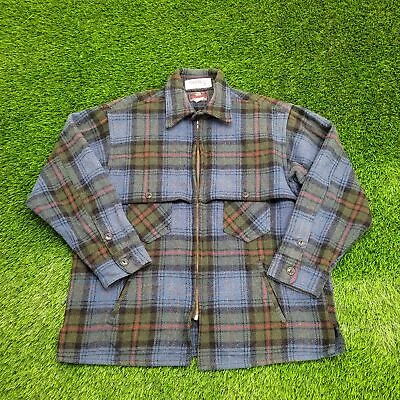 Vintage 60s Johnson Wool Gingham Plaid Jacket M 23.5x28 (XL) Shacket Lumberjack • $233.10