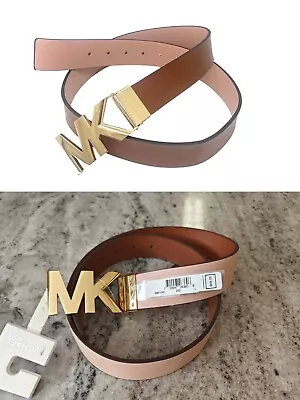 NWT Michael Kors Women's MK Logo Belt Buckle Twist Reversible Waist Belt Size L • $29.99