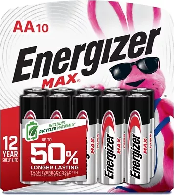 Energizer Max AA Batteries 10 Pack - New - Expires 12/2035 • $7.95