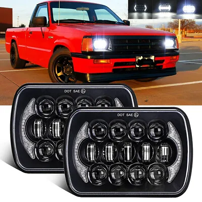 DOT Pair 5x7  7X6 LED Headlights Halo DRL Hi-Lo Beam For Mazda B2200 B2600 Truck • $62.99