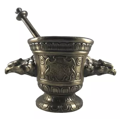 Vintage Mortar Pestle Double Eagle Handles Bird Of Prey Hedgehog?Porcupine Metal • $19.12